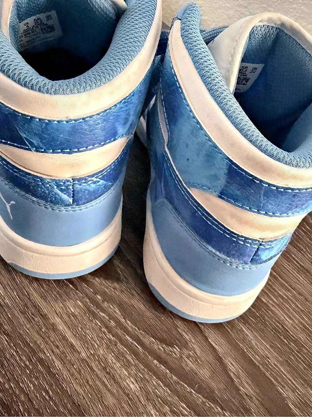 Puma Hi High Top Sneakers Blue & White US Size 4 Big Kids - Picture 8 of 9